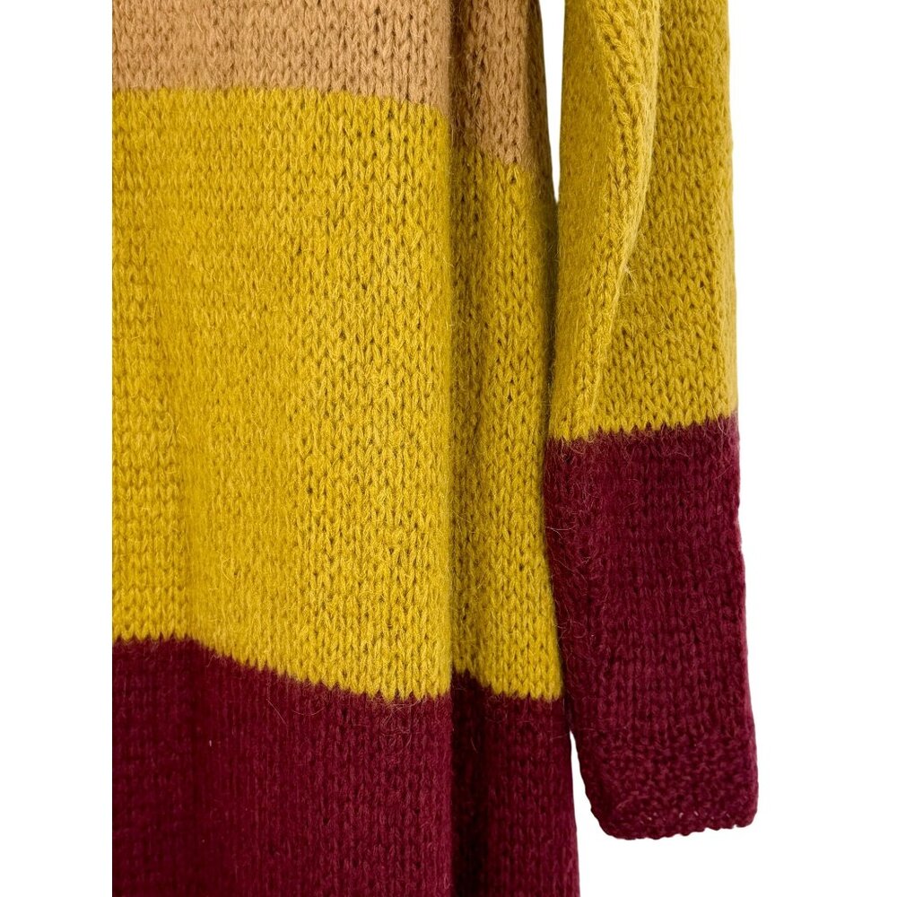 Free People Multicolored Knit Maxi Cardigan | Vtg Y2K Boho Grandmacore Grunge Lg - Picture 11 of 16